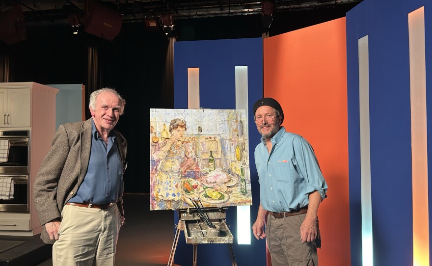 Donor Chris May with Visual Artist Peter Fowler | Ode to Julia Child Dinner