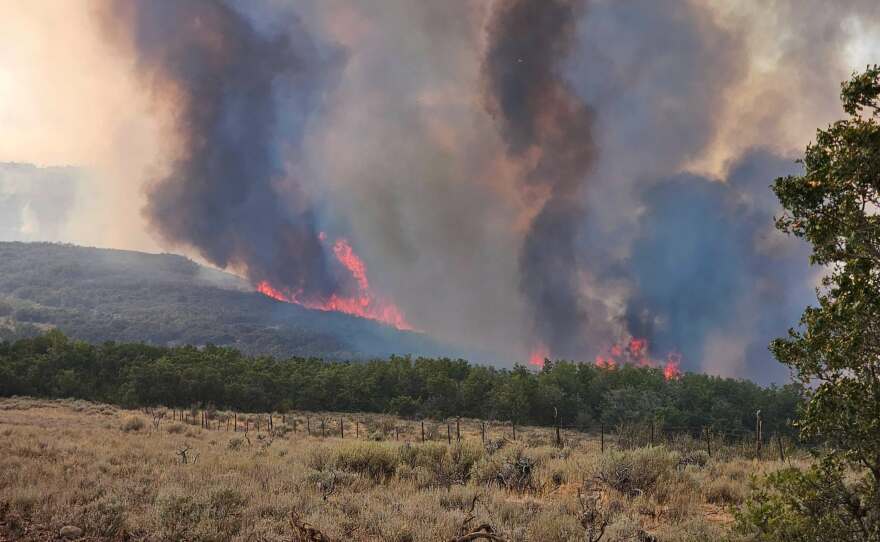Photos of the Rocky Canyon Fire shared on the morning of Aug. 11, 2026.