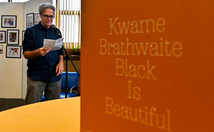 Robert Johnson of the Wilkes Maslow Graduate program reads a passage from a banned book.
