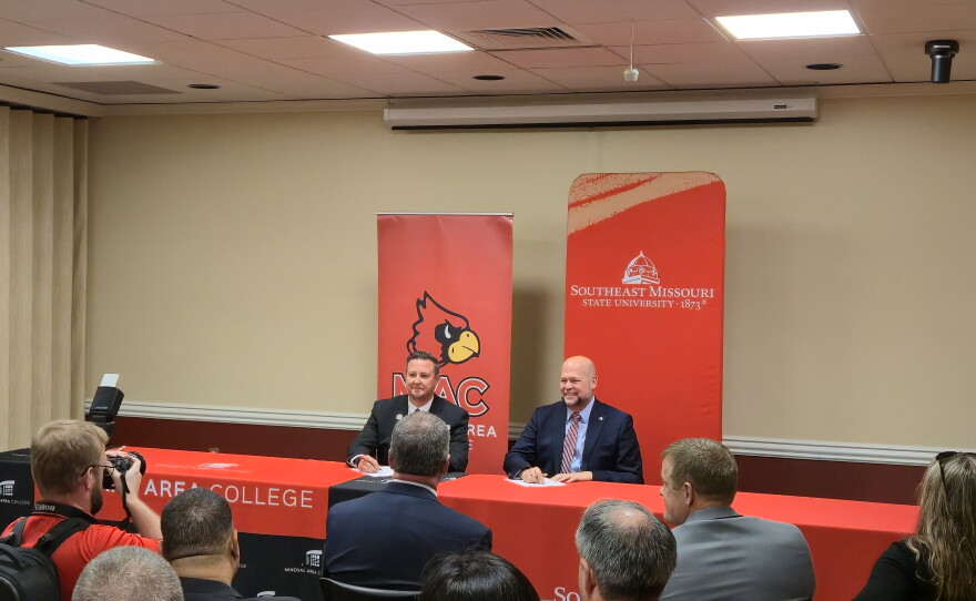 Mineral Area College and Southeast Missouri State University sign a Partnership Agreement giving students more access to educational and support services.