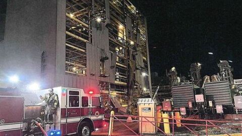 Smoke rises from ADM’s soybean processing facility in Decatur, Illinois, after a September 2023 explosion that injured eight workers.