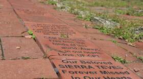 In The Suicide Memory Garden's labyrinth, bricks with engraved names circle around each other. Last year 32 people died from suicide in Alachua County, according to Florida Department of Health statistics. (Angela DiMichele/WUFT News)