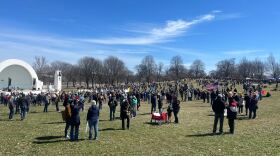 Local musicians took to the stage along with community advocates to fill the park with music and demands for democracy and equality.
