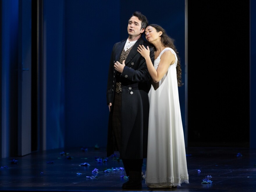 Xabier Anduaga as Elvino and Nadine Sierra as Amina in Bellini's "La Sonnambula."