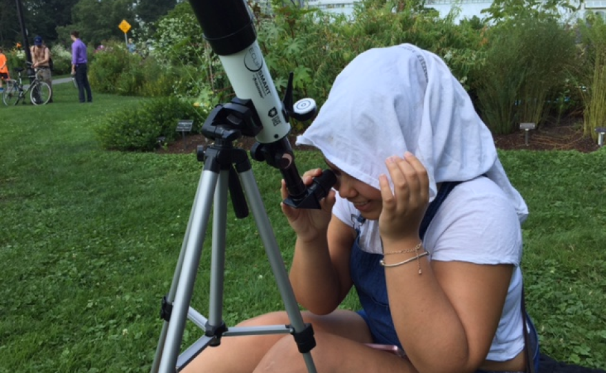 Scenes from an eclipse-watching party at Smith College.