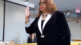 Stephanie Summerow Dumas takes the oath of office during a ceremony Jan. 8, 2019.