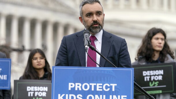 FILE - New Mexico Attorney General Raúl Torrez speaks during a rally to protect kids online on Capitol Hill in Washington, Wednesday, Jan. 31, 2024.