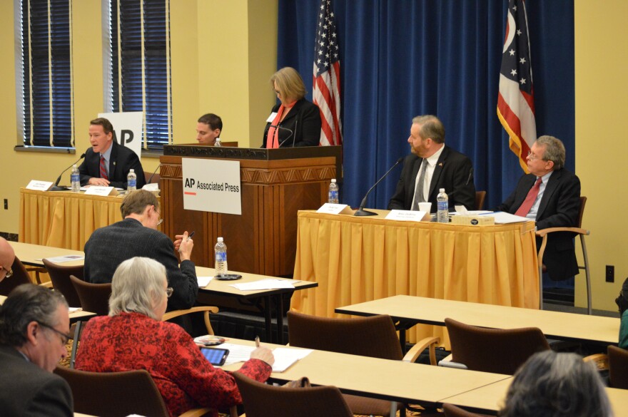 photo of John Husted, Josh Mandel, Dave Yost and Mike DeWine