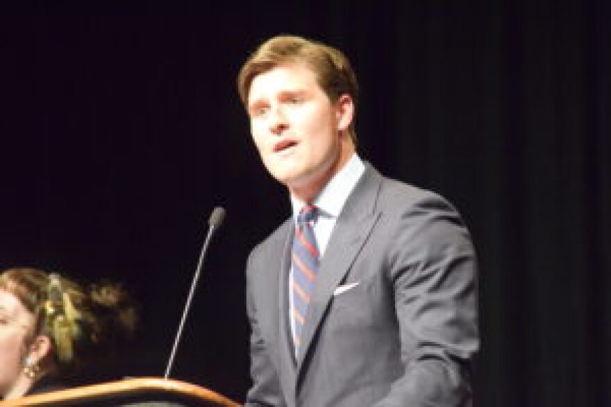 Beau Bayh speaks at the Indiana Democratic Convention on June 6, 2026.