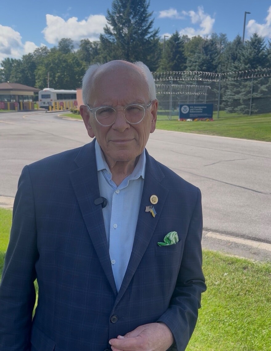 U.S. Rep Paul Tonko outside the ICE detention center in Batavia, Genesee County, on Monday, Aug. 3, 2026.