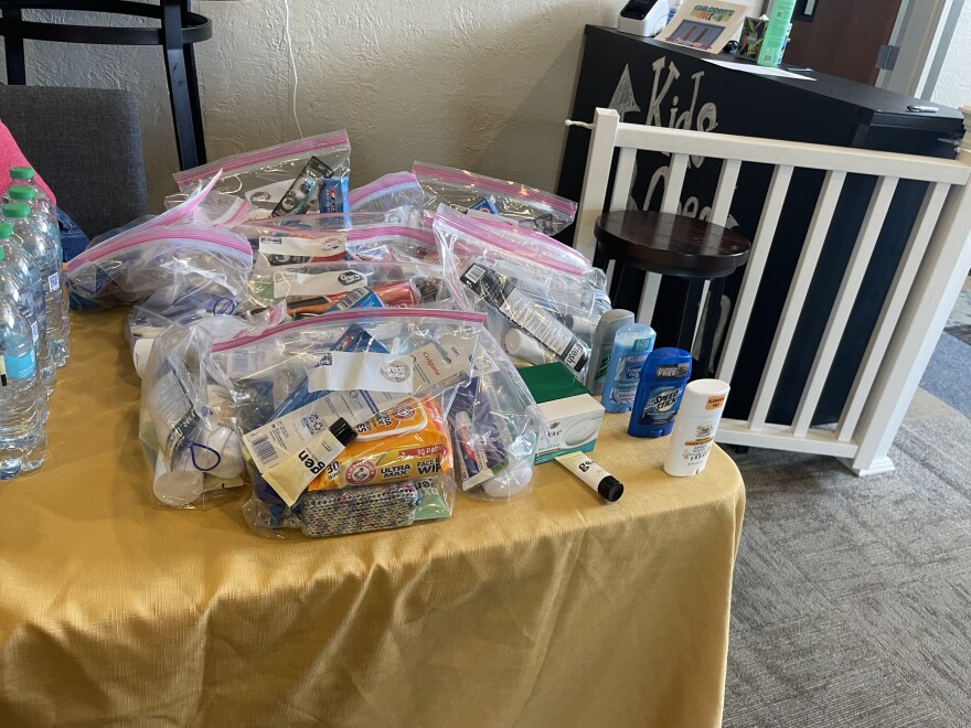 The shelter provided toothbrushes, deodorant and other basic hygiene essentials.