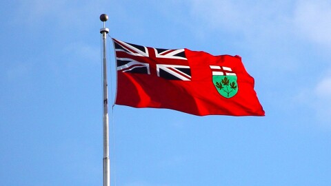 The flag of the Province of Ontario