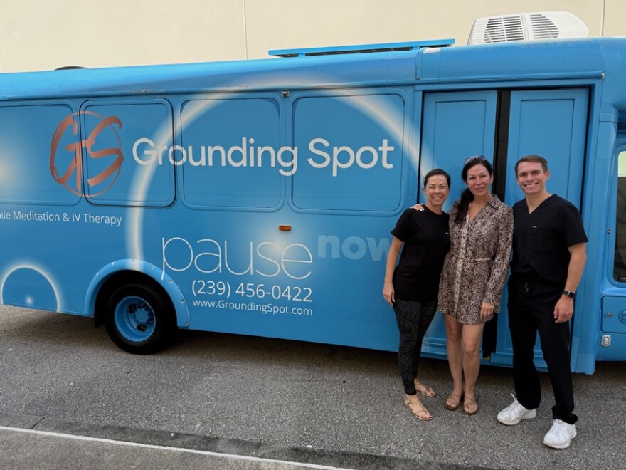 The Grounding Spot co-founder Alli Wilhelm, founder Frances Borshell, with Carson Wright, APRN