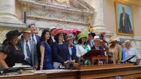 Maryland lawmakers dress up for Sine Die, the last day of the legislative session, on Monday in the House chamber in Annapolis, Md.