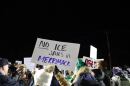 Protesters gathered in Merrimack to protest a planned ICE detention center in that town, Jan. 8, 2026.