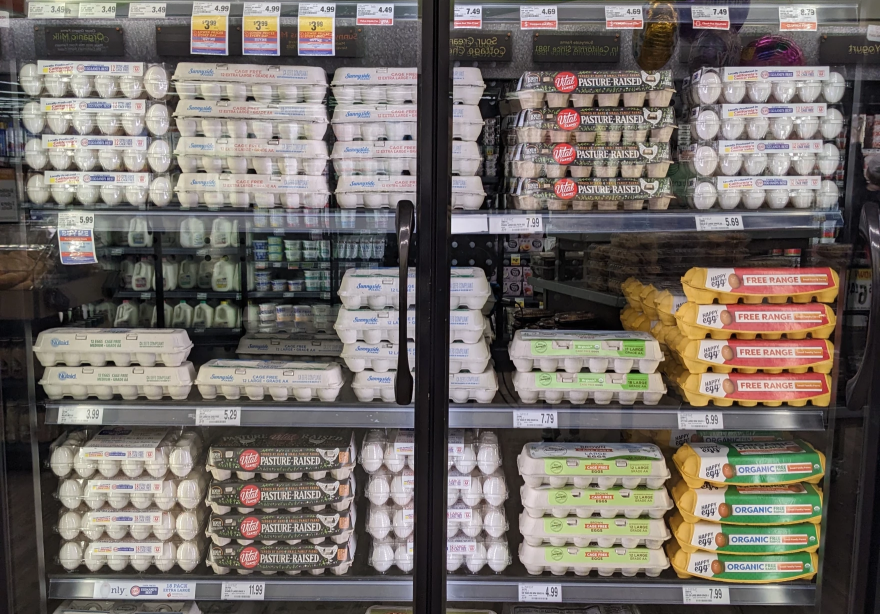 Avian influenza infections have led to the culling of tens of millions of birds, including commercial egg-laying hens, which has raised egg prices around the country.