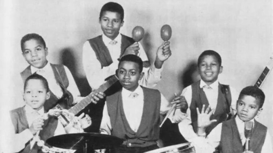 An early press photo of The Jackson Five and Johnny, which would become known as The Jackson 5. The group’s drummer at the time was named Johnny Jackson, though he was not a member of the family.