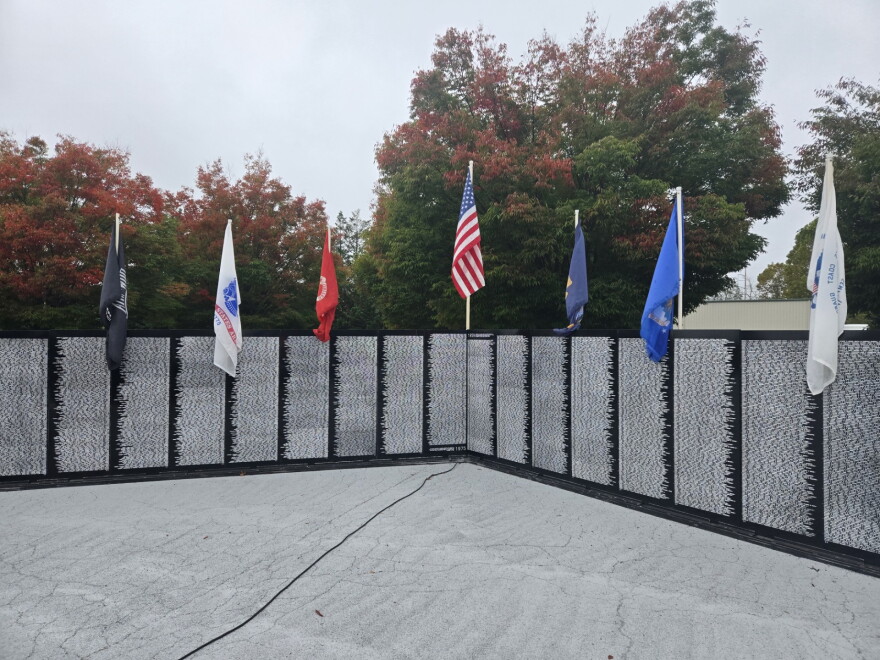 A portion of the Vietnam Traveling Wall standing in the parking lot of Delaware Park Casino on Friday October 16, 2026.