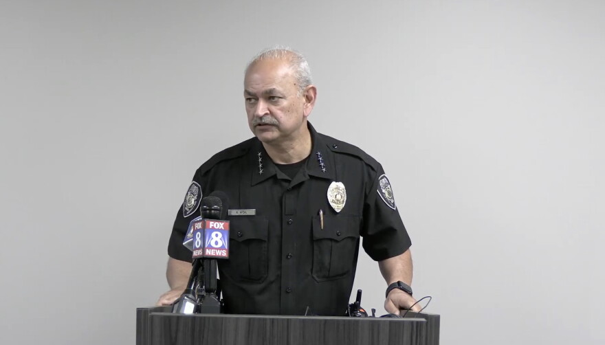 Greensboro Police Chief Kamran Afzal at a press conference on August 31, 2026