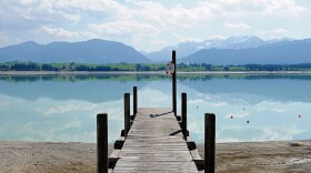 A closed jetty is seen at lake Forggensee on April 25, 2013 near Fuessen, Germany. (Lennart Preiss/Getty Images)