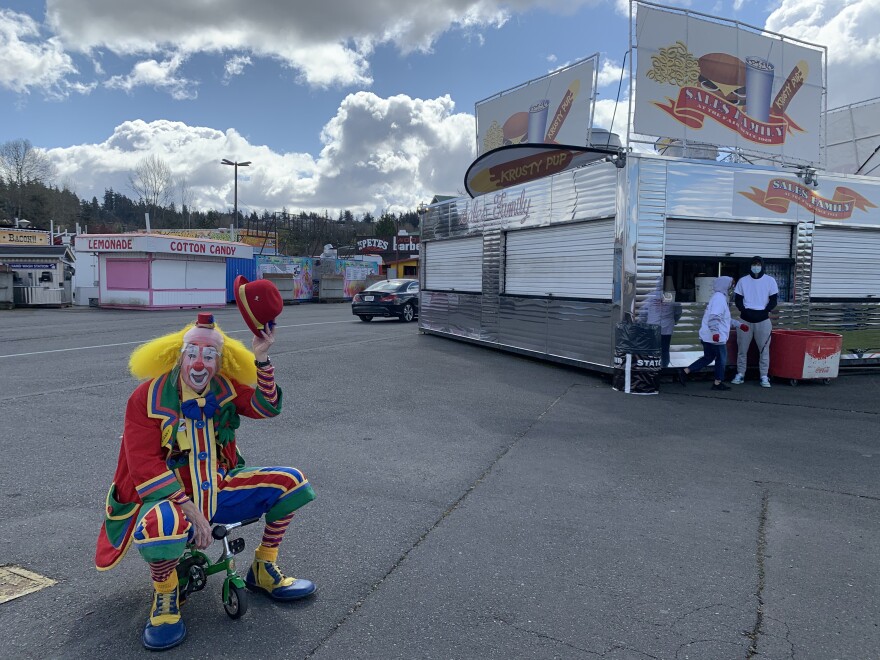 A lot of things are different at the Washington State Spring Fair this year, but not the friendly clowns entertaining the crowds.