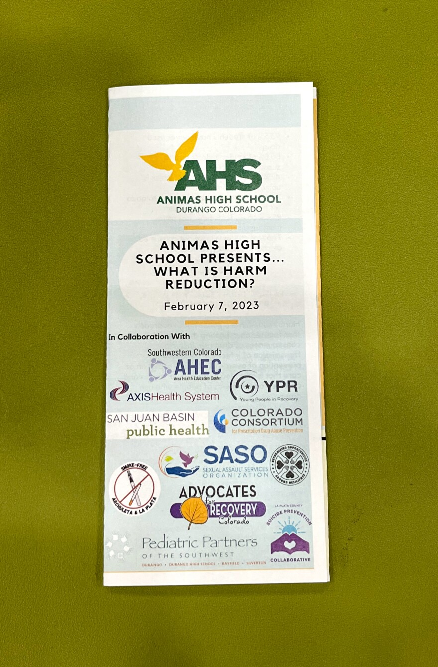 Animas High School hosted an opioid harm reduction event in February. 