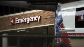 The emergency drop-off at an Austin hospital on March 30, 2020.