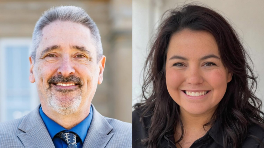 Indiana Senate District 21 candidates from left to right: Republican Tracey Powell and Democrat Kirsten Root.