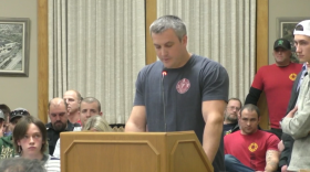 Josh Schmidtz was one of several people that spoke up against including the Fire Deputy Chief position in the Non-Union Working Resolution during Rhinelander City Council meeting.