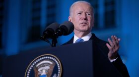 President Biden delivers a speech about the Russian war in Ukraine. He is visiting Poland, which has received many Ukrainian refugees.