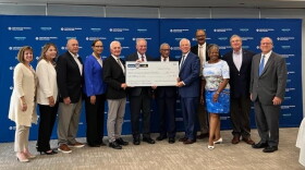 Hospital and city leaders accepted funds from Senator Tim Kaine and Congressman Bobby Scott. (Image: Laura Philion)