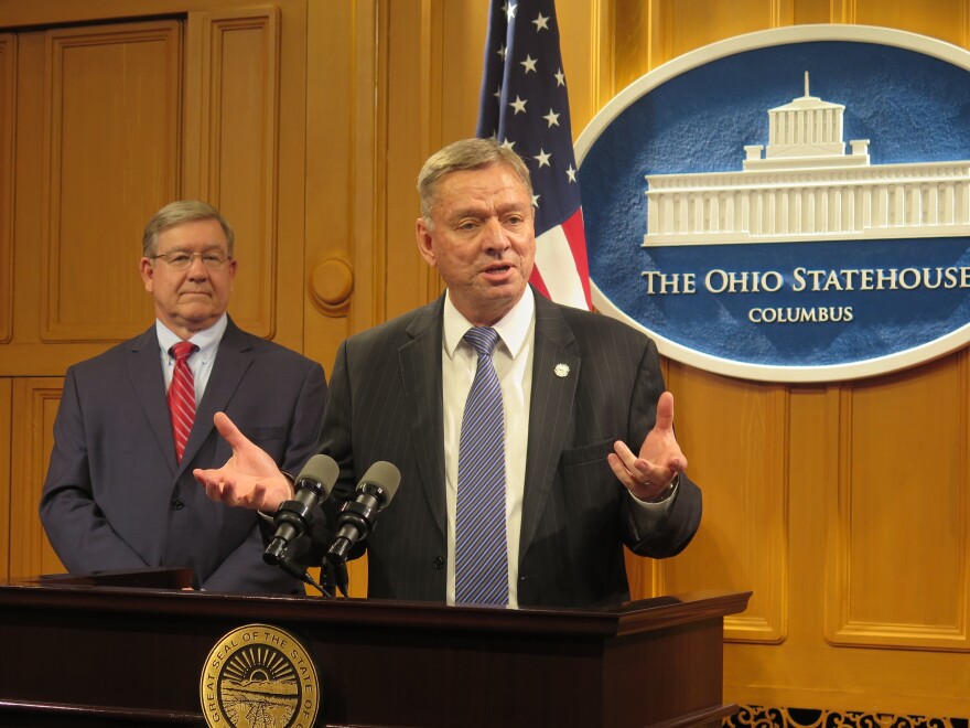 Rep. Bob Cupp (R-Lima) and Rep. John Patterson (D-Jefferson) discuss their plan to change the way schools are funded by the state.