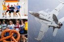(Clockwise from top left) Dude Perfect, the Milwaukee Air & Water Show and German Fest.