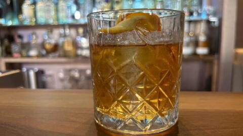 A Maestro old fashioned cocktail from Mezcalito Brompton bar in London. (Louise Dixon/AP)