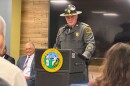 North Carolina State Highway Patrol Colonel Freddy L. Johnson Jr. speaks at the launch of the traffic stop initiative on Tuesday, March 31, 2026.