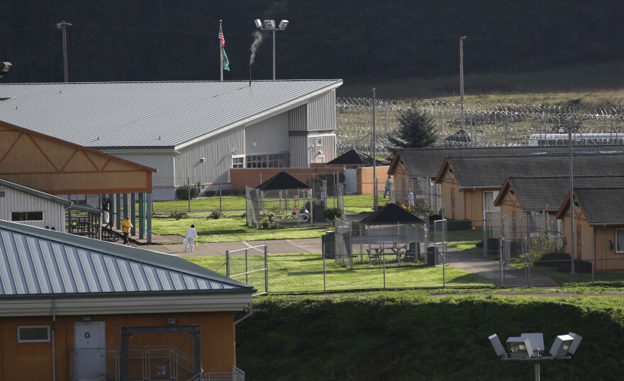 This Oct. 20, 2015 photo shows the grounds of Washington state's Special Commitment Center on McNeil Island, Wash.