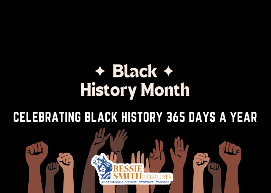 Black History Month banner at the Bessie Smith Cultural Center