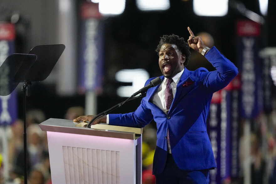 Pastor Lorenzo Sewell speaks during the RNC.