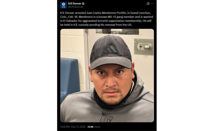 Federal officials originally stated that Portillo was arrested in Grand Junction. This error was later corrected.