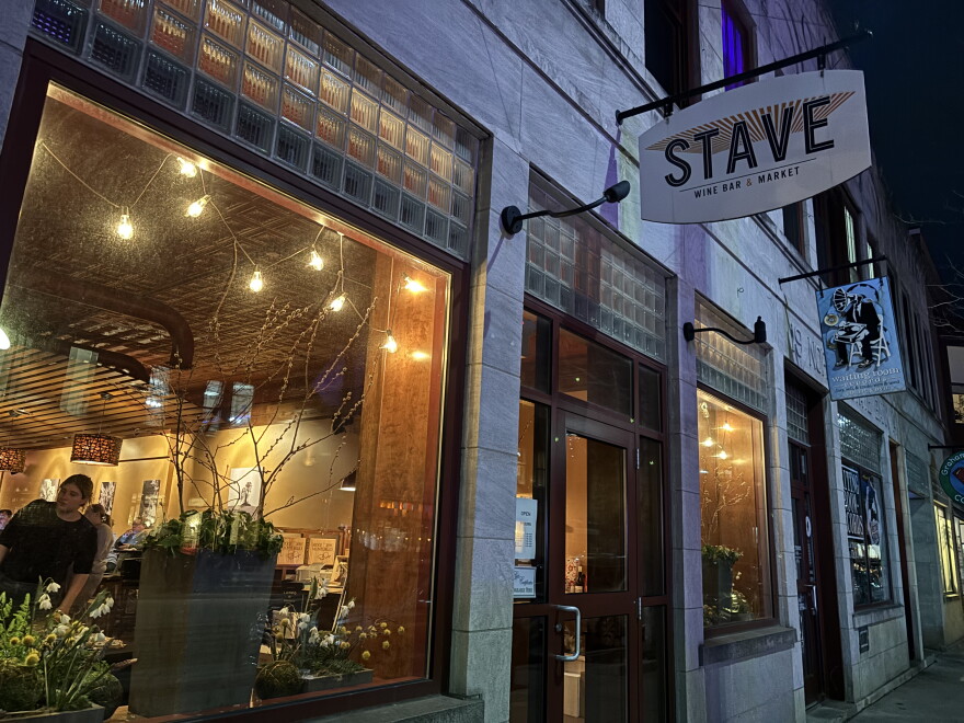 The Lorenz campaign gathered Tuesday night at Stave in Uptown Normal.
