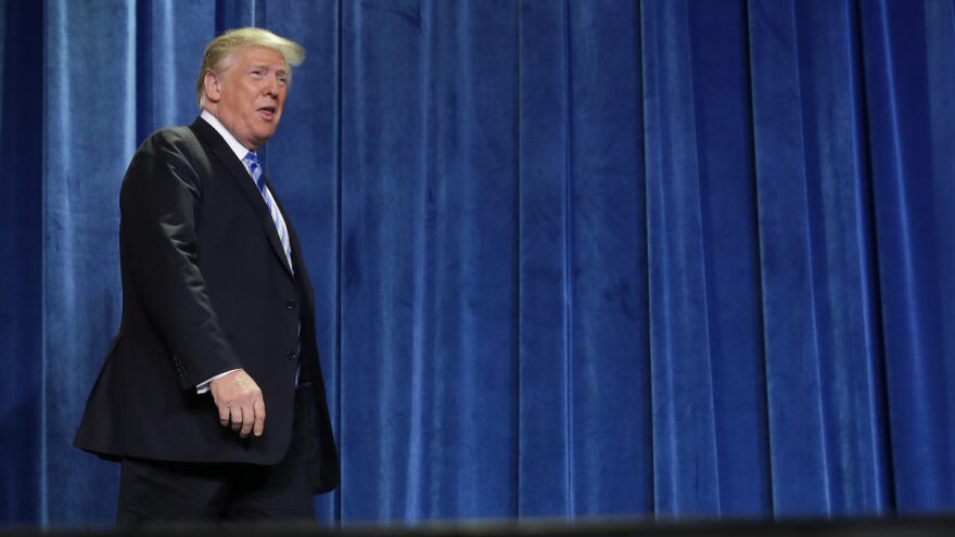 President Trump takes the stage before announcing a plan to overhaul how Medicare pays for certain drugs during a speech at the Department of Health and Human Services Thursday in Washington, D.C