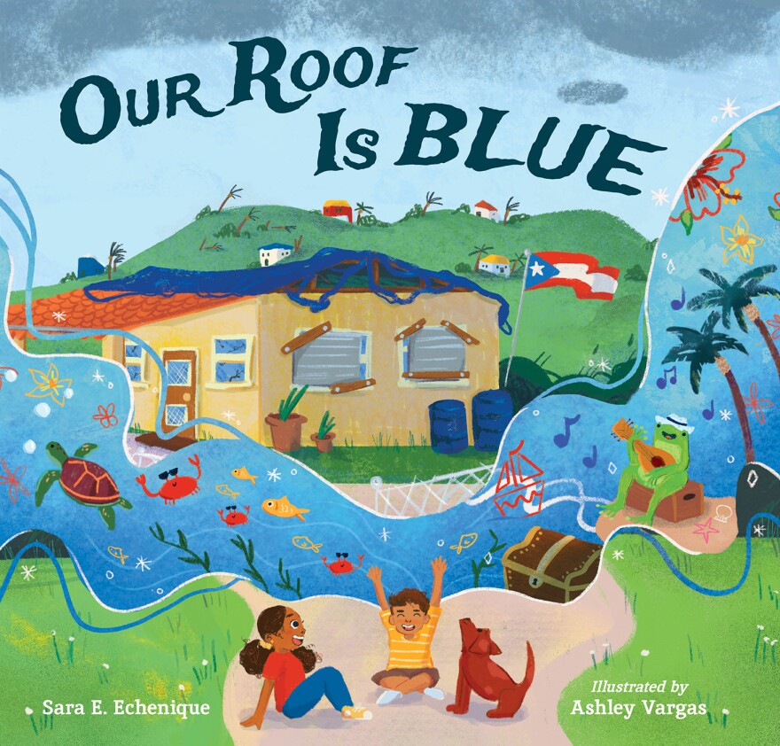 Cover photo of a children's book about two Puerto Rican siblings who experience a hurricane