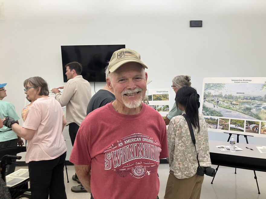 Swannanoa resident Doug Lebbon was among those who attended a Buncombe County event on rebuilding Charles D. Owen Park Tuesday, June 16, 2026.