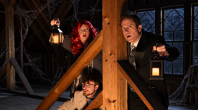 Cast members of the Old Town Playhouse production of "Dracula: A Comedy of Terrors." L to R: Henry Parvel, Chase Mead, Ian Greenlaw