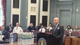 Brian Frazee, president and CEO of the Delaware Healthcare Association speaks at the senate committee against passage of SB 1 as it's proposed currently.