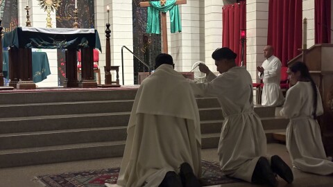 Leaders and volunteers from St. Paul Newman Center of Fresno held a Holy Hour for Peace service on Wednesday, Feb. 11, 2026.