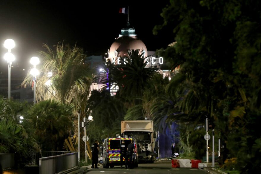 The former mayor of the French city of Nice said dozens of people were killed in the attack Thursday. He urged residents to stay indoors. (Photo by Valery Hache/AFP/Getty Images)