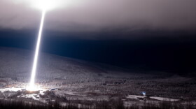 NASA’s DUST III rocket launches from the Poker Flat Research Range north of Fairbanks on Oct. 19, 2026.