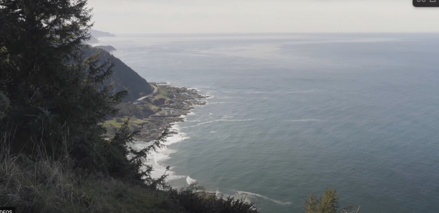 A rocky ocean shore