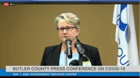 Butler County Health Commissioner Jennifer Bailer speaking during a news conference Friday on Facebook Live.